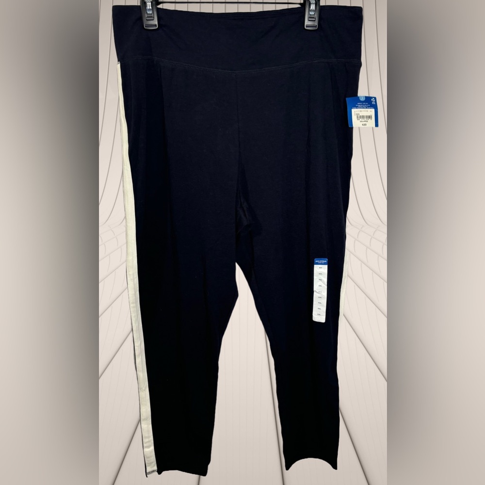 NWT Arizona Jean Co XXL Dark Blue & White Side Stripe Lounge Pants